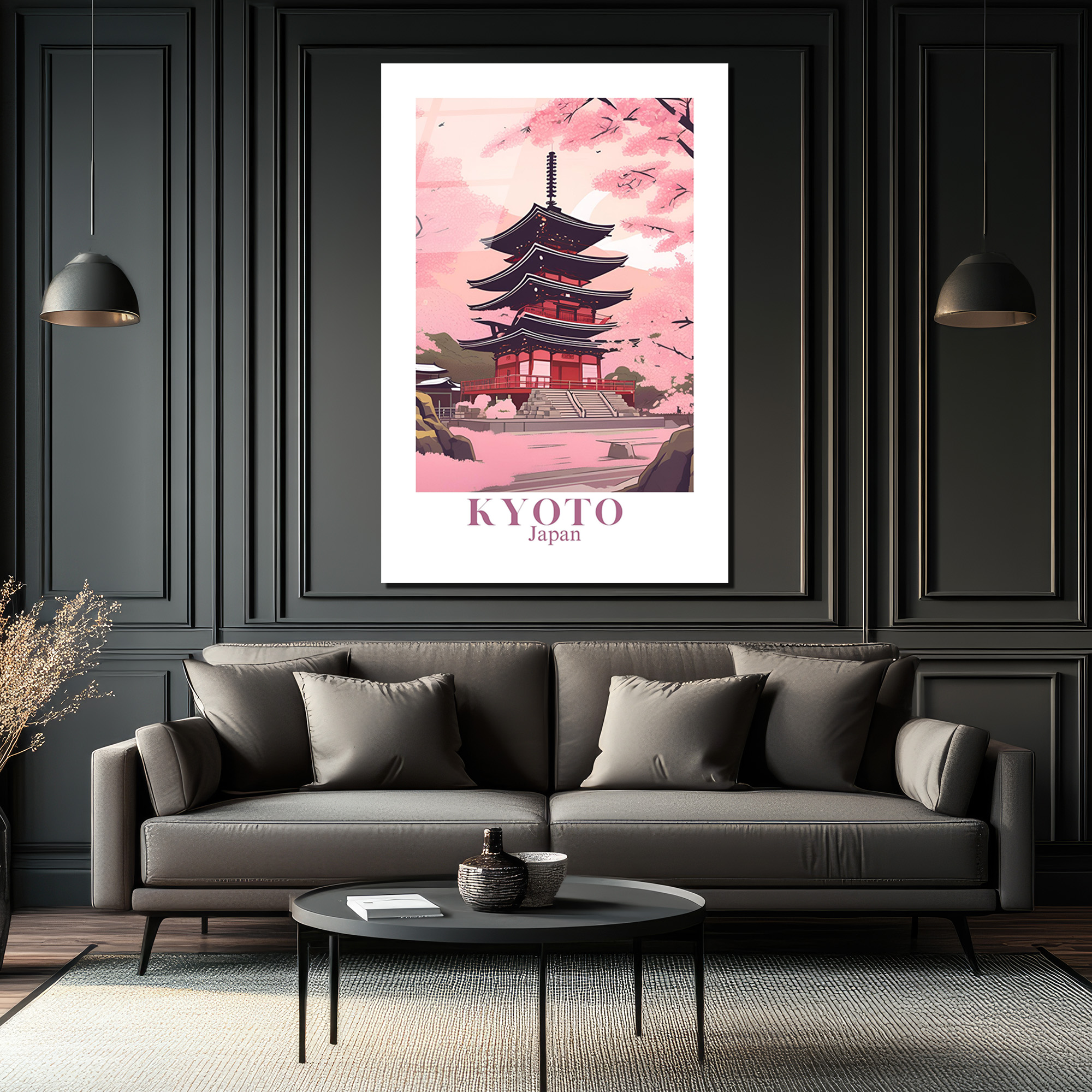 Kyoto Sakura Tapınağı Cam Tablo: Japon Baharının Zarafeti - Glazella Kyoto Sakura Tapınağı Cam Tablo: Japon Baharının Zarafeti - Glazella
