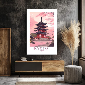 Kyoto Sakura Tapınağı Cam Tablo: Japon Baharının Zarafeti - Glazella Kyoto Sakura Tapınağı Cam Tablo: Japon Baharının Zarafeti - Glazella