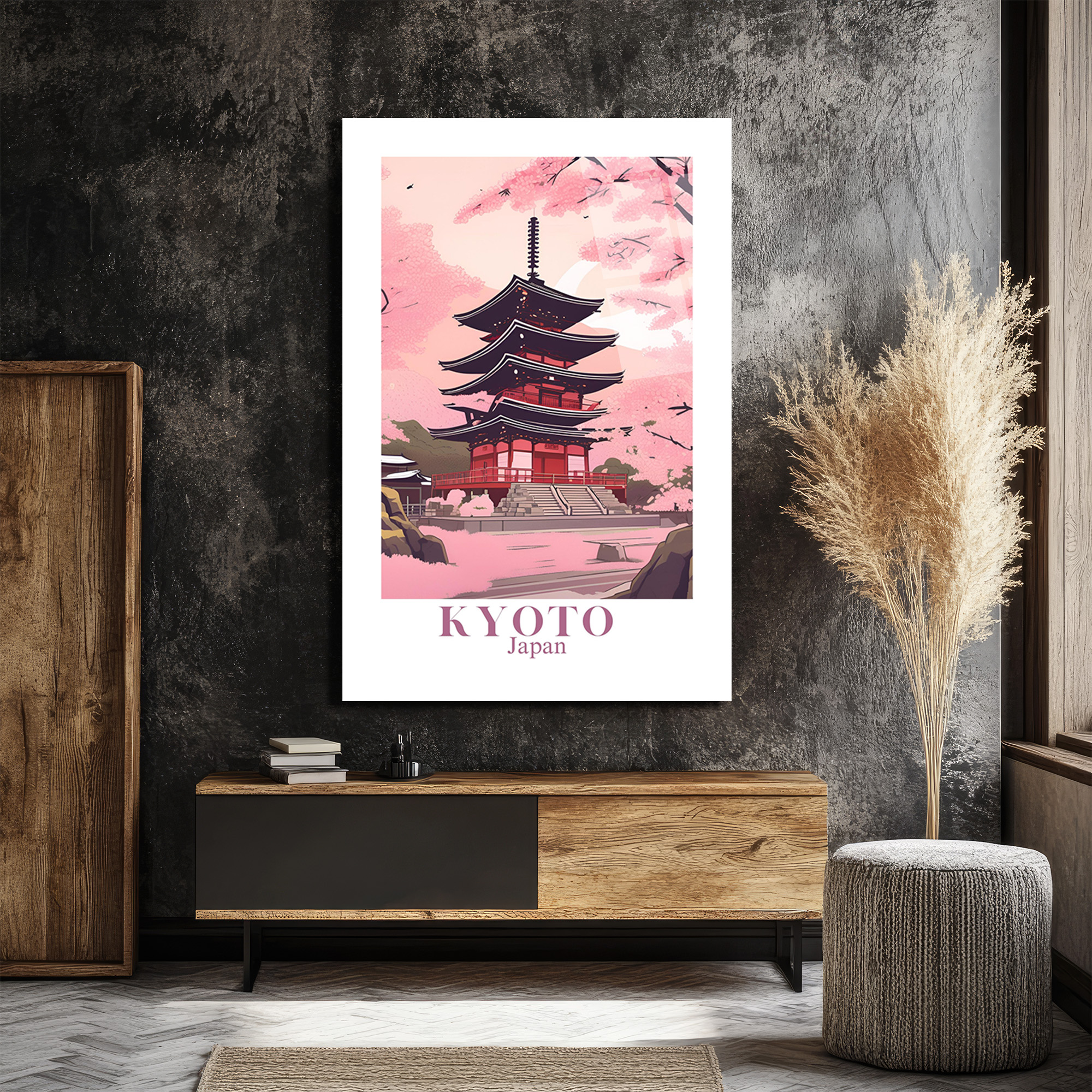 Kyoto Sakura Tapınağı Cam Tablo: Japon Baharının Zarafeti - Glazella Kyoto Sakura Tapınağı Cam Tablo: Japon Baharının Zarafeti - Glazella