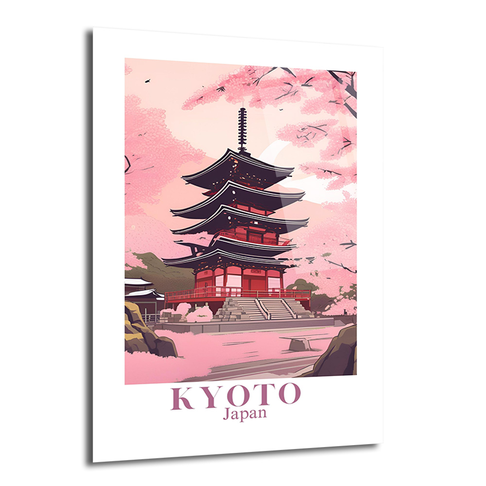 Kyoto Sakura Tapınağı Cam Tablo: Japon Baharının Zarafeti - Glazella Kyoto Sakura Tapınağı Cam Tablo: Japon Baharının Zarafeti - Glazella