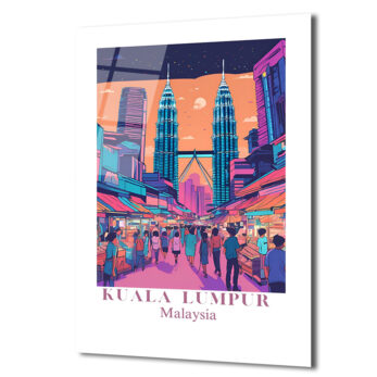 Kuala Lumpur Petronas Kuleleri Cam Tablo - Canlı Şehir Manzarası - Glazella Kuala Lumpur Petronas Kuleleri Cam Tablo - Canlı Şehir Manzarası - Glazella