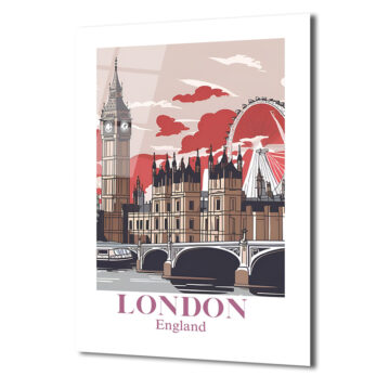 Londra Manzarası Cam Tablo: Big Ben ve London Eye ile Şehrin Ruhunu Yakalayın - Glazella