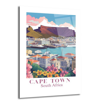 Cape Town Güney Afrika Manzarası Cam Tablo - Glazella