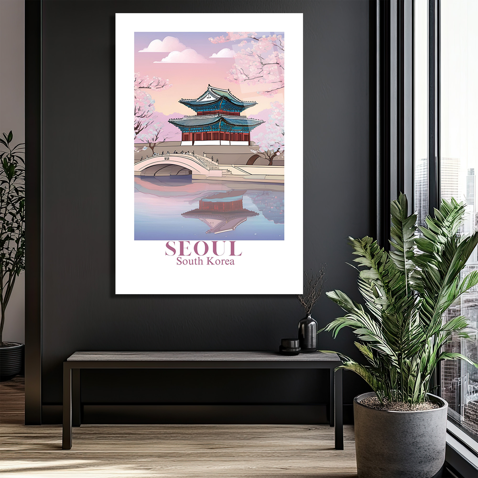 Seul Bahar Esintisi: Gyeongbokgung Sarayı Cam Tablo - Glazella Seul Bahar Esintisi: Gyeongbokgung Sarayı Cam Tablo - Glazella