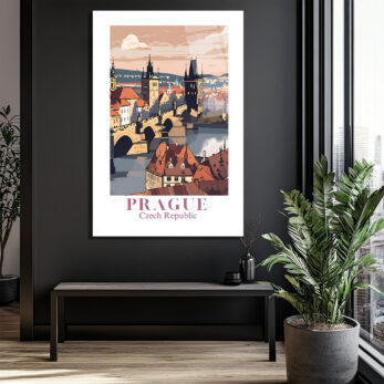 Prag Karl Köprüsü Modern Seyahat Temalı Cam Tablo - Glazella Prag Karl Köprüsü Modern Seyahat Temalı Cam Tablo - Glazella