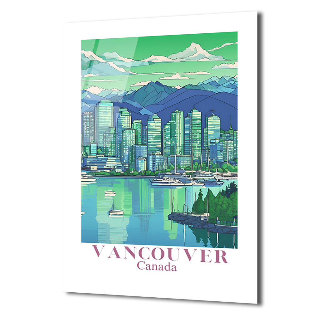 Vancouver Şehir Manzarası Cam Tablo - Kanada'nın Doğal Güzelliği - Glazella Vancouver Şehir Manzarası Cam Tablo - Kanada'nın Doğal Güzelliği - Glazella