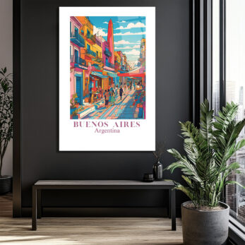 Buenos Aires Pop Art Şehir Manzarası Cam Tablo - Glazella Buenos Aires Pop Art Şehir Manzarası Cam Tablo - Glazella