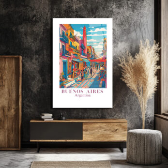 Buenos Aires Pop Art Şehir Manzarası Cam Tablo - Glazella Buenos Aires Pop Art Şehir Manzarası Cam Tablo - Glazella