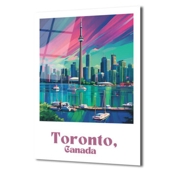 Toronto Gökkuşağı Manzarası Cam Tablo | Şehir ve Deniz Havası - Glazella Toronto Gökkuşağı Manzarası Cam Tablo | Şehir ve Deniz Havası - Glazella