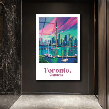 Toronto Gökkuşağı Manzarası Cam Tablo | Şehir ve Deniz Havası - Glazella Toronto Gökkuşağı Manzarası Cam Tablo | Şehir ve Deniz Havası - Glazella