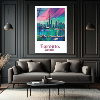 Toronto Gökkuşağı Manzarası Cam Tablo | Şehir ve Deniz Havası - Glazella Toronto Gökkuşağı Manzarası Cam Tablo | Şehir ve Deniz Havası - Glazella