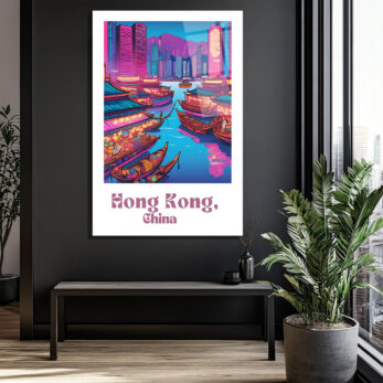 Hong Kong Neon Işıltısı Cam Tablo - Şehir Manzarası - Glazella Hong Kong Neon Işıltısı Cam Tablo - Şehir Manzarası - Glazella