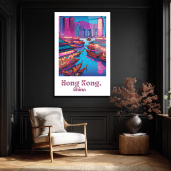 Hong Kong Neon Işıltısı Cam Tablo - Şehir Manzarası - Glazella Hong Kong Neon Işıltısı Cam Tablo - Şehir Manzarası - Glazella