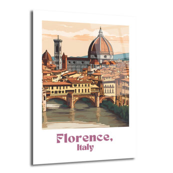 Floransa'nın Büyüsü: Ponte Vecchio & Duomo Cam Tablo - Glazella