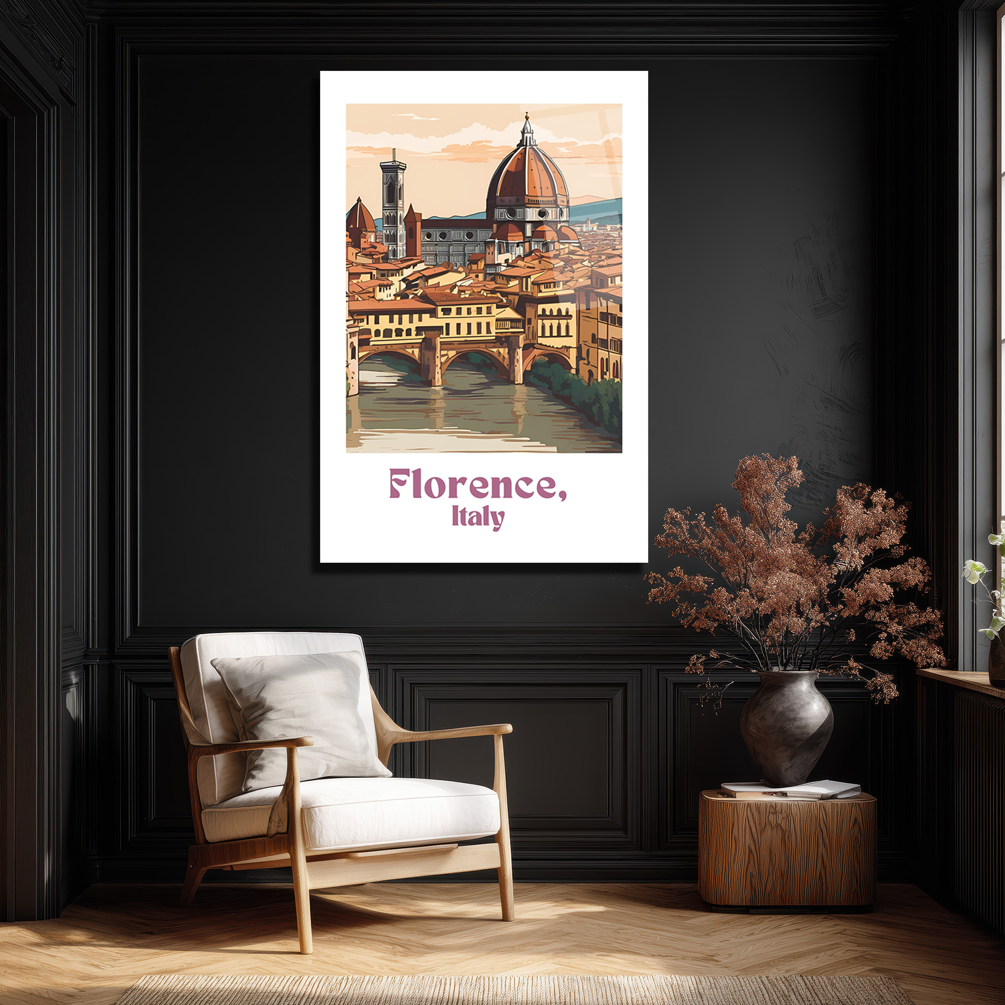 Floransa'nın Büyüsü: Ponte Vecchio & Duomo Cam Tablo - Glazella Floransa'nın Büyüsü: Ponte Vecchio & Duomo Cam Tablo - Glazella