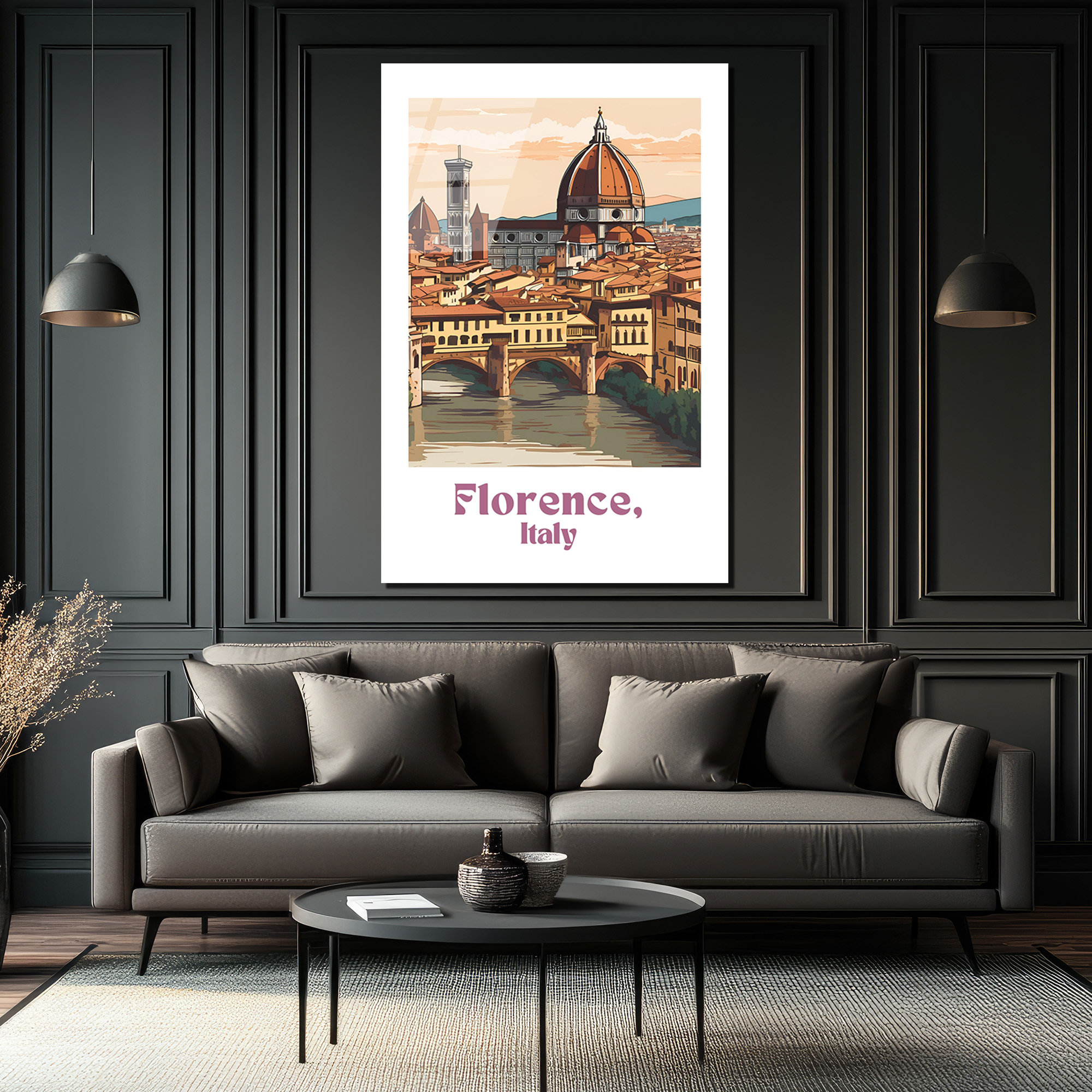 Floransa'nın Büyüsü: Ponte Vecchio & Duomo Cam Tablo - Glazella Floransa'nın Büyüsü: Ponte Vecchio & Duomo Cam Tablo - Glazella