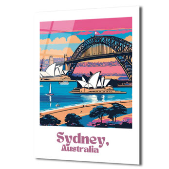Sydney Manzaralı Modern Cam Tablo – Avustralya Seyahat Sanatı - Glazella