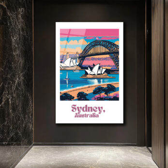 Sydney Manzaralı Modern Cam Tablo – Avustralya Seyahat Sanatı - Glazella