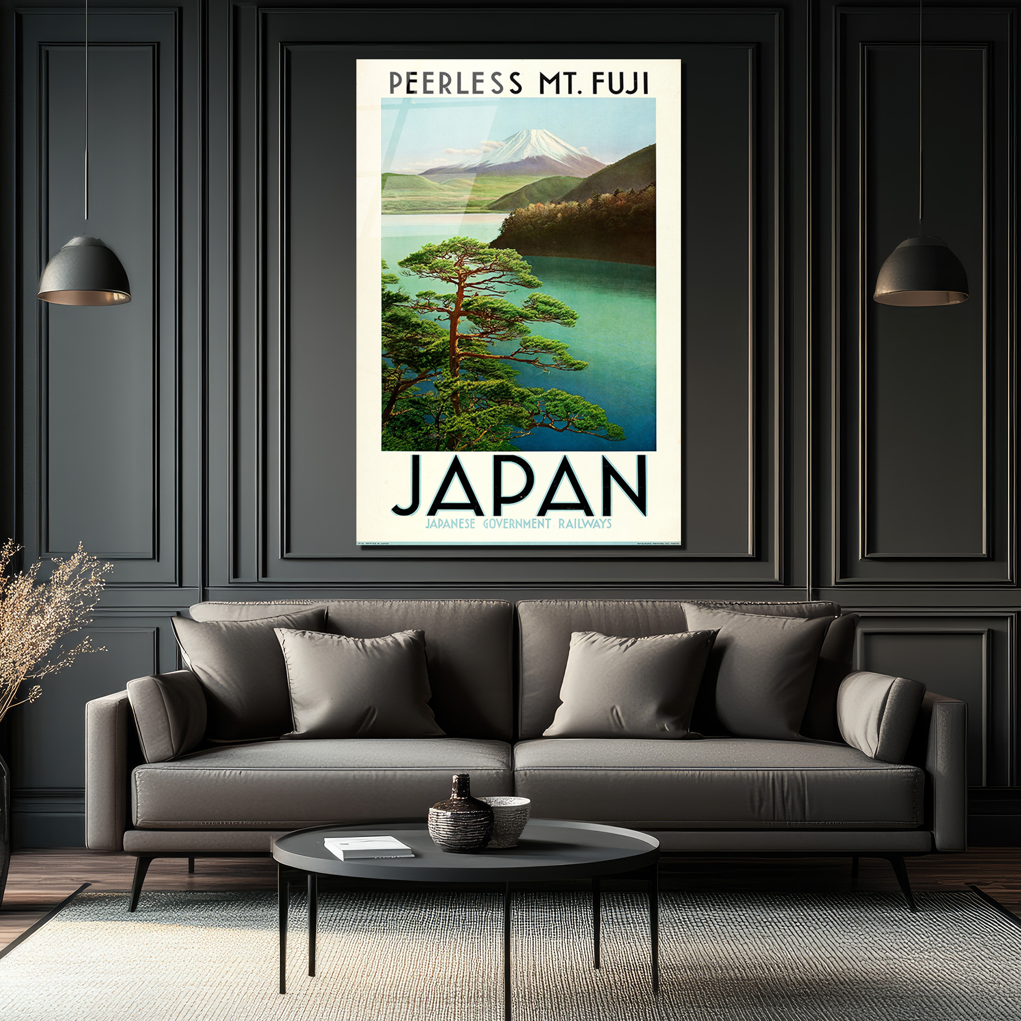 Japonya Fuji Dağı Vintage Seyahat Posteri Cam Tablo - Glazella Japonya Fuji Dağı Vintage Seyahat Posteri Cam Tablo - Glazella