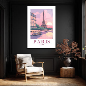 Romantik Paris Gün Batımı Temalı Eyfel Kulesi Cam Tablo - Glazella