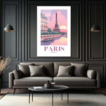 Romantik Paris Gün Batımı Temalı Eyfel Kulesi Cam Tablo - Glazella