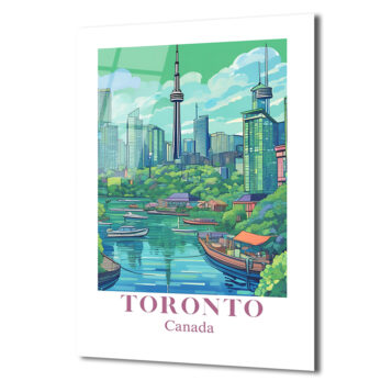 Toronto Kanada Şehir Manzarası Modern Cam Tablo - Glazella Toronto Kanada Şehir Manzarası Modern Cam Tablo - Glazella