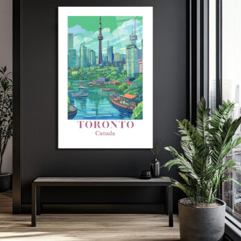 Toronto Kanada Şehir Manzarası Modern Cam Tablo - Glazella Toronto Kanada Şehir Manzarası Modern Cam Tablo - Glazella