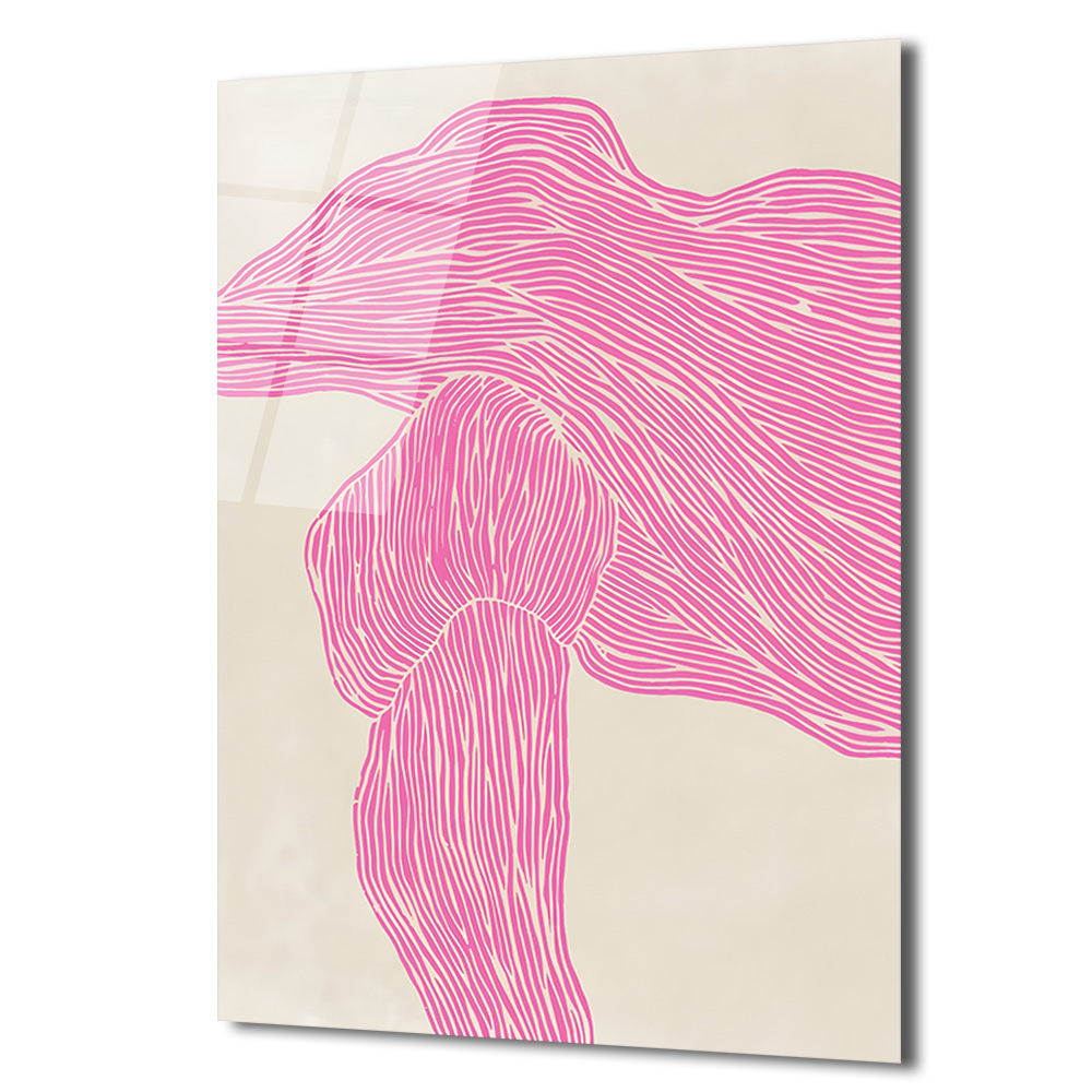 Pembe Çizgisel Soyut Sanat Cam Tablo - Modern Duvar Dekoru - Glazella Pembe Çizgisel Soyut Sanat Cam Tablo - Modern Duvar Dekoru - Glazella