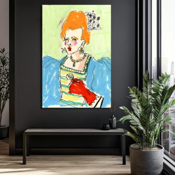 Kırmızı Eldivenli Barok Kraliçe Portresi Modern Sanat Cam Tablo - Glazella Kırmızı Eldivenli Barok Kraliçe Portresi Modern Sanat Cam Tablo - Glazella