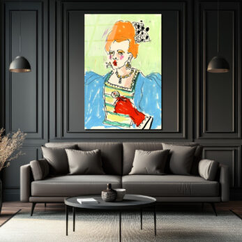 Kırmızı Eldivenli Barok Kraliçe Portresi Modern Sanat Cam Tablo - Glazella Kırmızı Eldivenli Barok Kraliçe Portresi Modern Sanat Cam Tablo - Glazella