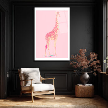 Pembe Zürafa Modern Cam Tablo - Ev Dekorasyonunuz İçin Sanatsal Dokunuş - Glazella Pembe Zürafa Modern Cam Tablo - Ev Dekorasyonunuz İçin Sanatsal Dokunuş - Glazella