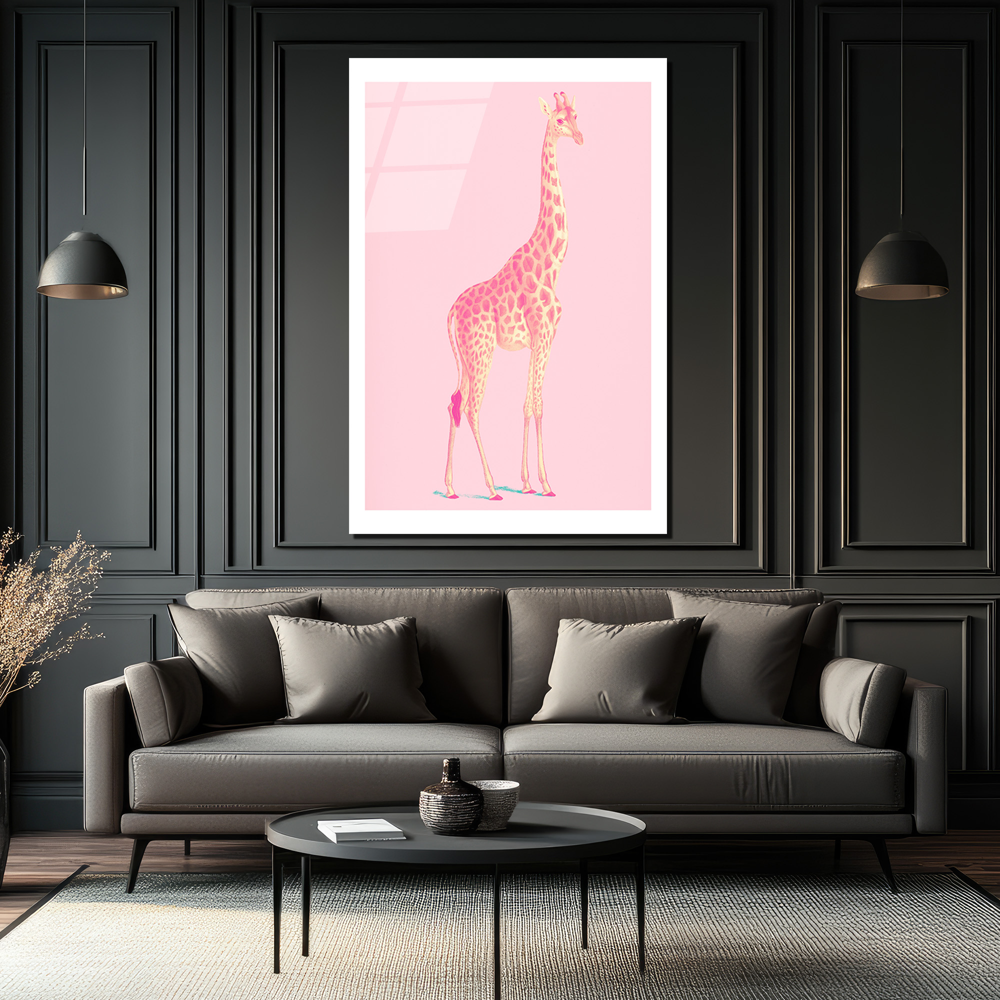 Pembe Zürafa Modern Cam Tablo - Ev Dekorasyonunuz İçin Sanatsal Dokunuş - Glazella Pembe Zürafa Modern Cam Tablo - Ev Dekorasyonunuz İçin Sanatsal Dokunuş - Glazella