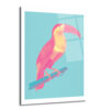 Pop Art Neon Pembe Toucan Cam Tablo - Tropikal Enerji - Glazella Pop Art Neon Pembe Toucan Cam Tablo - Tropikal Enerji - Glazella