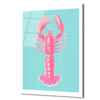 Pembe İstakoz Pop Art Cam Tablo - Deniz Temalı Modern Duvar Dekorasyonu - Glazella Pembe İstakoz Pop Art Cam Tablo - Deniz Temalı Modern Duvar Dekorasyonu - Glazella