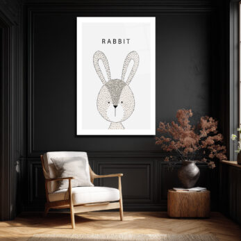 Sevimli Tavşan Temalı Minimalist Cam Tablo - Glazella Sevimli Tavşan Temalı Minimalist Cam Tablo - Glazella