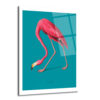 Zarif Pembe Flamingo Cam Tablo: Modern Evlere Tropikal Dokunuş - Glazella