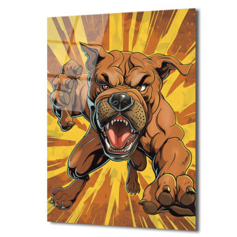 Dinamik Bulldog Enerjisi Cam Tablo - Glazella Dinamik Bulldog Enerjisi Cam Tablo - Glazella