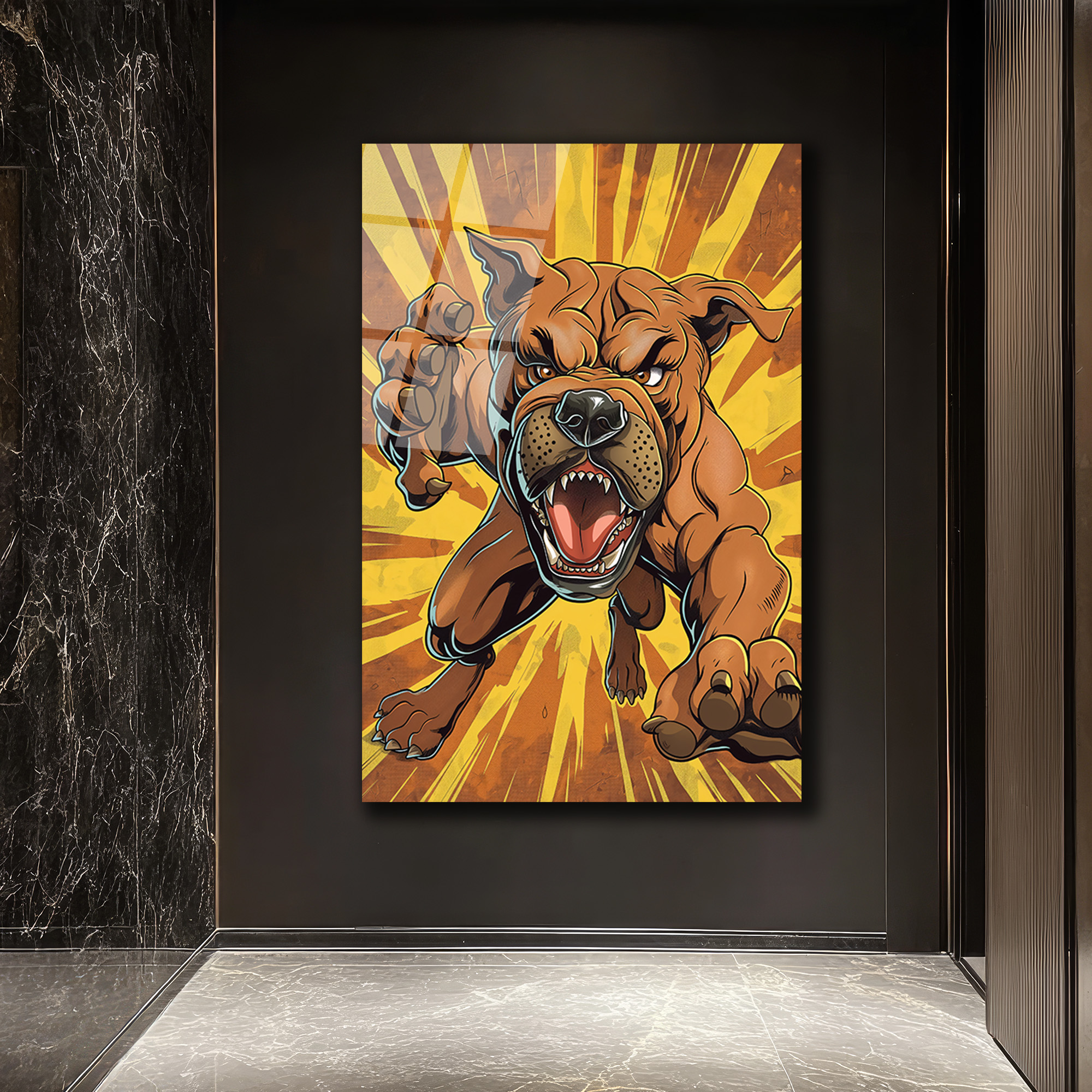 Dinamik Bulldog Enerjisi Cam Tablo - Glazella Dinamik Bulldog Enerjisi Cam Tablo - Glazella