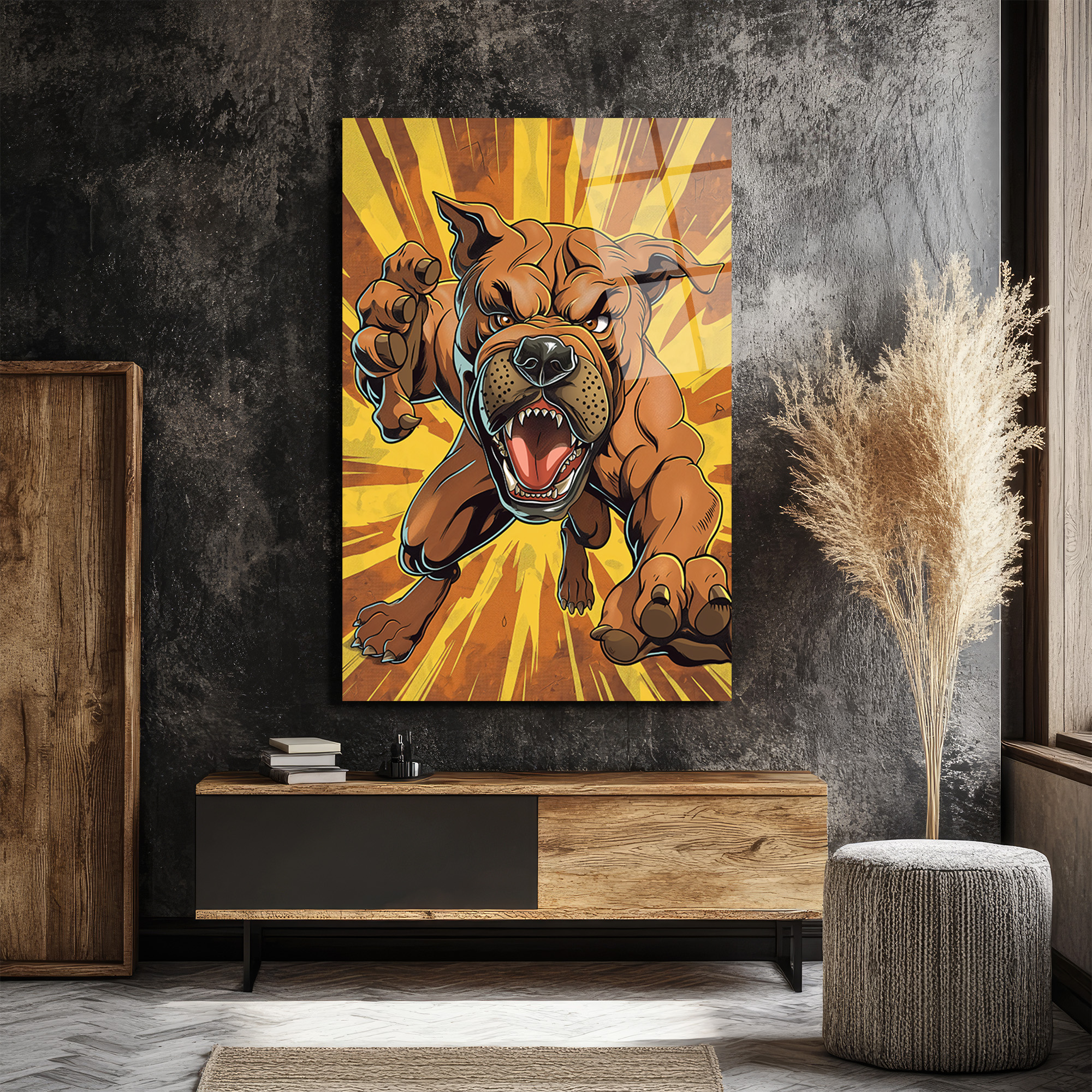 Dinamik Bulldog Enerjisi Cam Tablo - Glazella Dinamik Bulldog Enerjisi Cam Tablo - Glazella