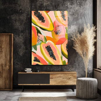Tropikal Papaya Dilimleri Cam Tablo - Canlı Renklerle Evine Enerji Kat - Glazella Tropikal Papaya Dilimleri Cam Tablo - Canlı Renklerle Evine Enerji Kat - Glazella