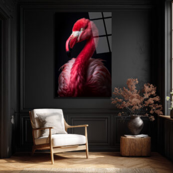 Canlı Pembe Flamingo Cam Tablo - Sanatsal Duvar Dekoru - Glazella Canlı Pembe Flamingo Cam Tablo - Sanatsal Duvar Dekoru - Glazella