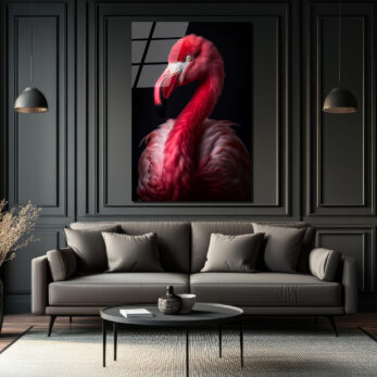Canlı Pembe Flamingo Cam Tablo - Sanatsal Duvar Dekoru - Glazella Canlı Pembe Flamingo Cam Tablo - Sanatsal Duvar Dekoru - Glazella