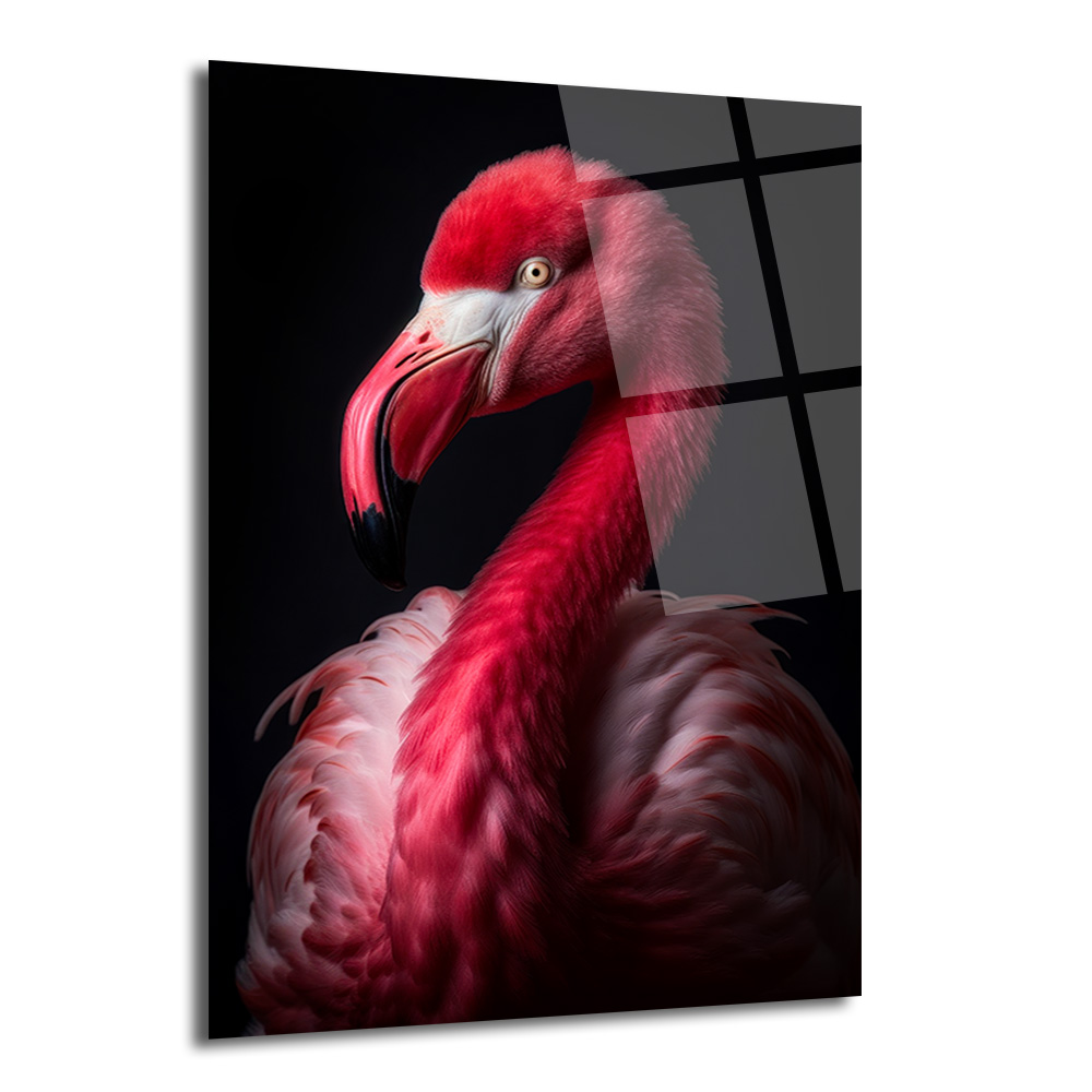 Canlı Pembe Flamingo Cam Tablo - Sanatsal Duvar Dekoru - Glazella Canlı Pembe Flamingo Cam Tablo - Sanatsal Duvar Dekoru - Glazella