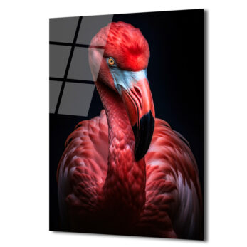 Büyüleyici Pembe Flamingo Cam Tablo - Glazella Özel Koleksiyon - Glazella