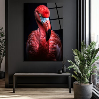 Büyüleyici Pembe Flamingo Cam Tablo - Glazella Özel Koleksiyon - Glazella