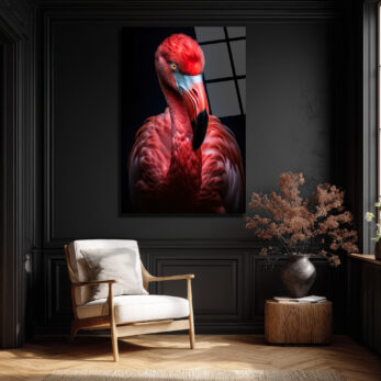 Büyüleyici Pembe Flamingo Cam Tablo - Glazella Özel Koleksiyon - Glazella