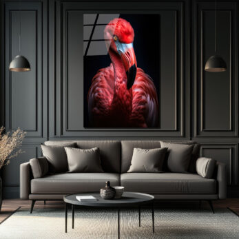 Büyüleyici Pembe Flamingo Cam Tablo - Glazella Özel Koleksiyon - Glazella