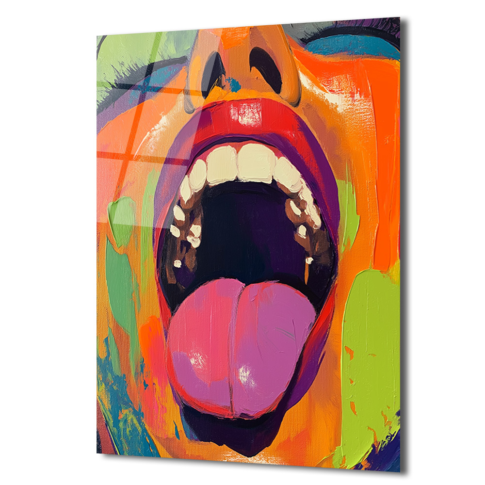 Enerjik İfade: Renkli Pop Art Cam Tablo - Glazella Enerjik İfade: Renkli Pop Art Cam Tablo - Glazella