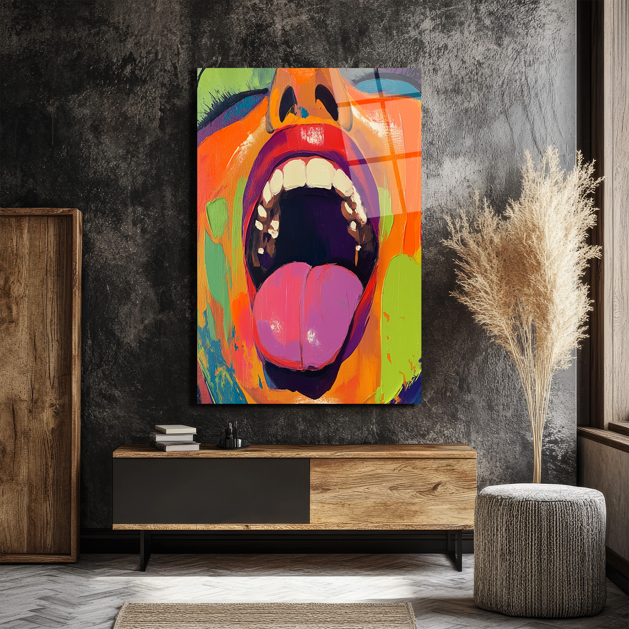 Enerjik İfade: Renkli Pop Art Cam Tablo - Glazella Enerjik İfade: Renkli Pop Art Cam Tablo - Glazella