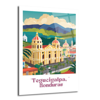 Tegucigalpa Honduras Şehir Manzarası Modern Cam Tablo - Glazella